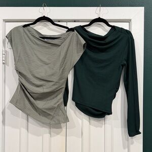 Set of Two NWT Mango Tops in Sage and Deep Green